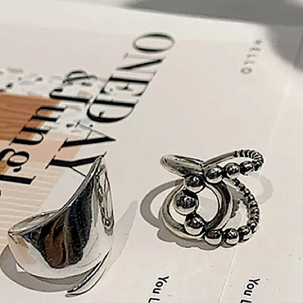 Sterling Silver Minimalist Two Piece Ring Set